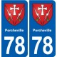 78 Porcheville blason autocollant plaque stickers ville