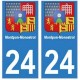 24 Dordogne autocollant plaque blason armoiries stickers département