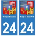 24 Montpon-Monestrol sticker plate coat of arms coat of arms stickers department