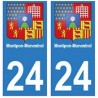 24 Dordogne autocollant plaque blason armoiries stickers département