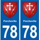 78 Porcheville blason autocollant plaque stickers ville