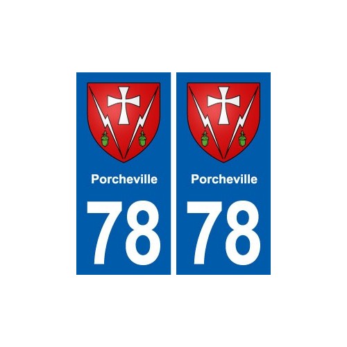 78 Porcheville blason autocollant plaque stickers ville