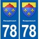 78 Rocquencourt blason autocollant plaque stickers ville