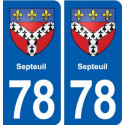 78 Septeuil blason autocollant plaque stickers ville