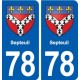 78 Septeuil blason autocollant plaque stickers ville