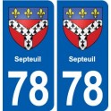 78 Septeuil blason autocollant plaque stickers ville