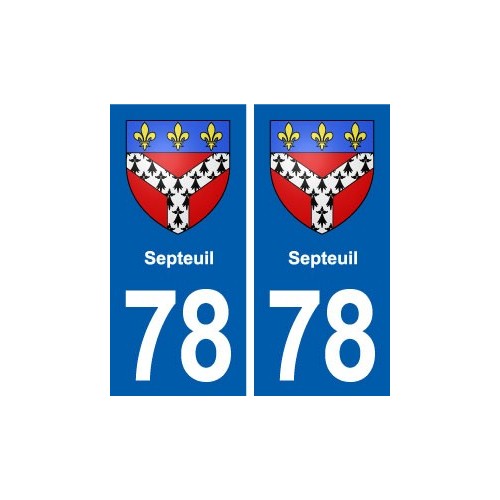 78 Septeuil blason autocollant plaque stickers ville