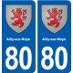 80 Ailly-sur-Noye  blason autocollant plaque stickers ville