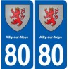 80 Ailly-sur-Noye  blason autocollant plaque stickers ville