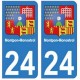 24 Dordogne autocollant plaque blason armoiries stickers département
