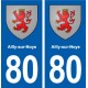 80 Ailly-sur-Noye  blason autocollant plaque stickers ville