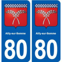 80 Ailly-sur-Somme blason autocollant plaque stickers ville