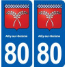 80 Ailly-sur-Somme blason autocollant plaque stickers ville