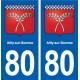 80 Ailly-sur-Somme blason autocollant plaque stickers ville