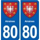 80 Airaines blason autocollant plaque stickers ville