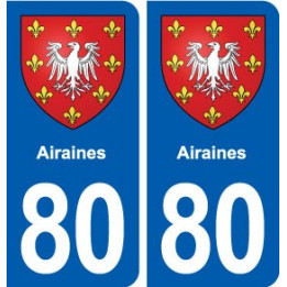 80 Airaines blason autocollant plaque stickers ville
