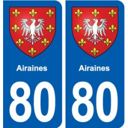 80 Airaines blason autocollant plaque stickers ville