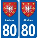 80 Airaines blason autocollant plaque stickers ville