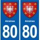 80 Airaines blason autocollant plaque stickers ville