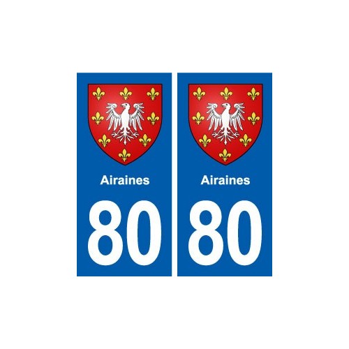 80 Airaines blason autocollant plaque stickers ville
