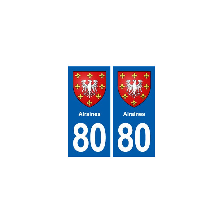 80 Airaines blason autocollant plaque stickers ville