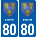80 Beauval blason autocollant plaque stickers ville