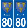 80 Beauval blason autocollant plaque stickers ville