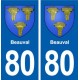 80 Beauval blason autocollant plaque stickers ville