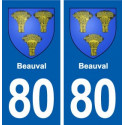80 Beauval blason autocollant plaque stickers ville