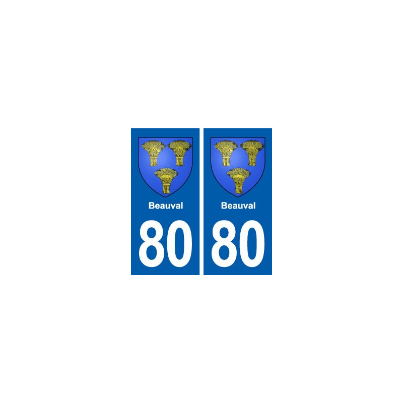 80 Beauval blason autocollant plaque stickers ville