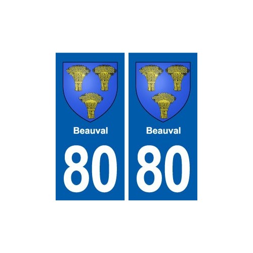 80 Beauval blason autocollant plaque stickers ville