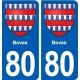 80 Boves blason autocollant plaque stickers ville