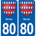 80 Boves blason autocollant plaque stickers ville
