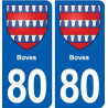 80 Boves blason autocollant plaque stickers ville