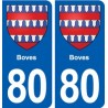 80 Boves blason autocollant plaque stickers ville