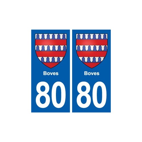 80 Boves blason autocollant plaque stickers ville