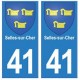 41 Selles-sur-Cher  autocollant plaque blason armoiries stickers département ville