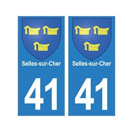 41 Selles-sur-Cher  autocollant plaque blason armoiries stickers département ville
