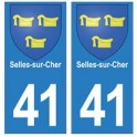 41 Selles-sur-Cher  autocollant plaque blason armoiries stickers département ville