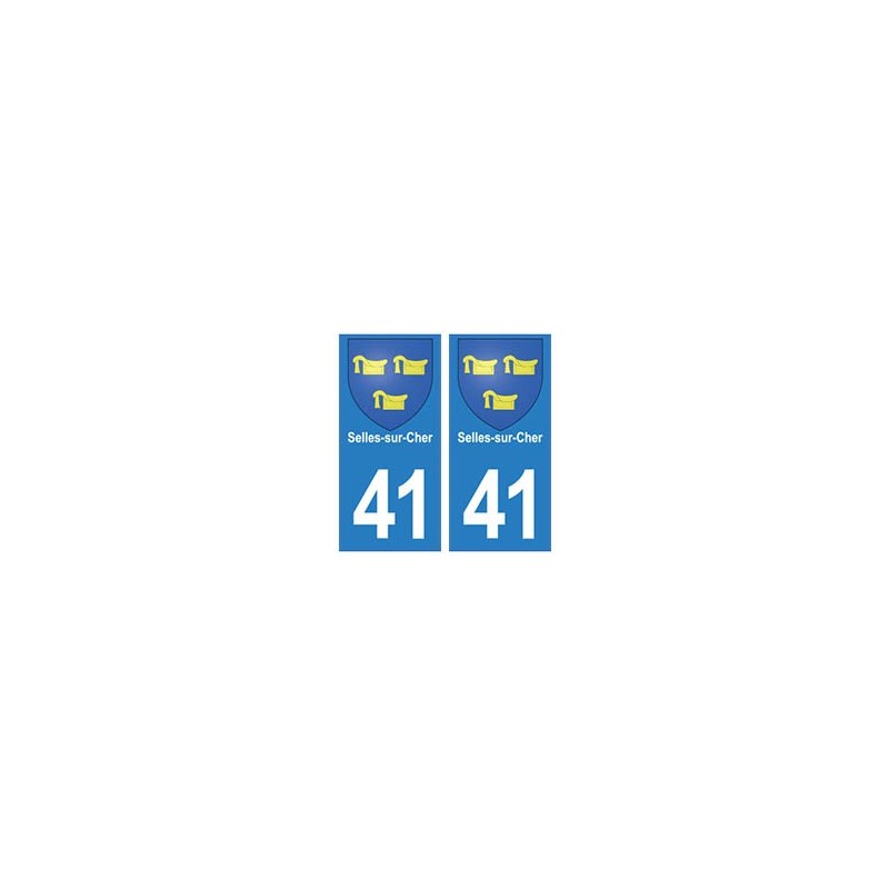 41 Selles-sur-Cher  autocollant plaque blason armoiries stickers département ville