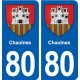 80 Chaulnes blason autocollant plaque stickers ville