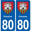 80 Chaulnes blason autocollant plaque stickers ville