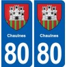 80 Chaulnes blason autocollant plaque stickers ville