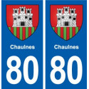 80 Chaulnes blason autocollant plaque stickers ville