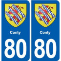 80 Conty blason autocollant plaque stickers ville