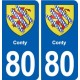 80 Conty blason autocollant plaque stickers ville