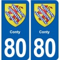 80 Conty blason autocollant plaque stickers ville