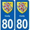 80 Conty blason autocollant plaque stickers ville