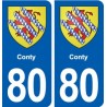 80 Conty blason autocollant plaque stickers ville