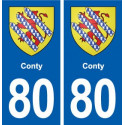 80 Conty blason autocollant plaque stickers ville